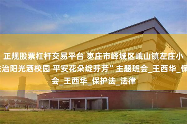 正规股票杠杆交易平台 枣庄市峄城区峨山镇左庄小学开展“法治阳光洒校园 平安花朵绽芬芳”主题班会_王西华_保护法_法律