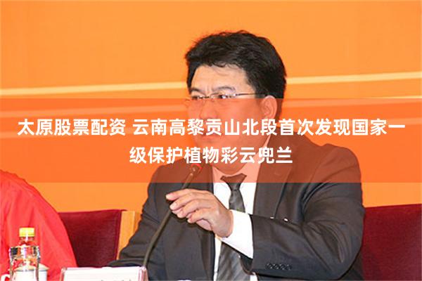 太原股票配资 云南高黎贡山北段首次发现国家一级保护植物彩云兜兰