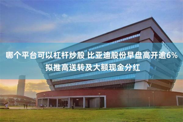 哪个平台可以杠杆炒股 比亚迪股份早盘高开逾6% 拟推高送转及大额现金分红