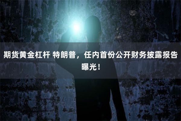 期货黄金杠杆 特朗普，任内首份公开财务披露报告曝光！