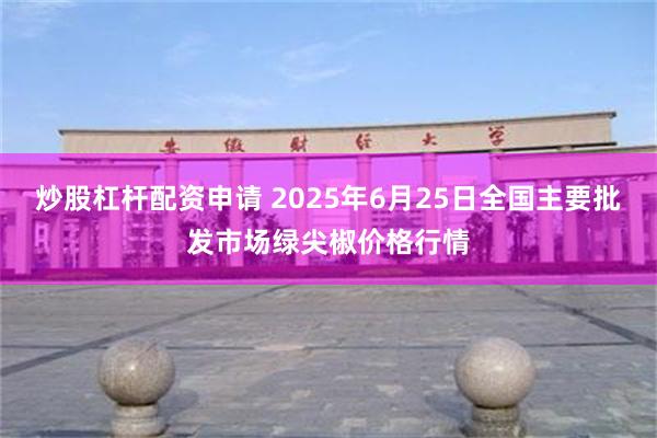 炒股杠杆配资申请 2025年6月25日全国主要批发市场绿尖椒价格行情