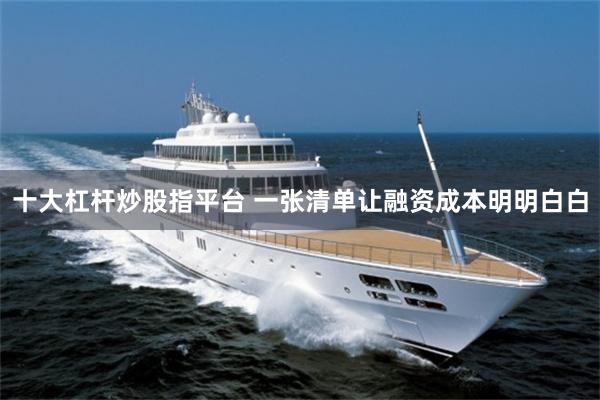 十大杠杆炒股指平台 一张清单让融资成本明明白白